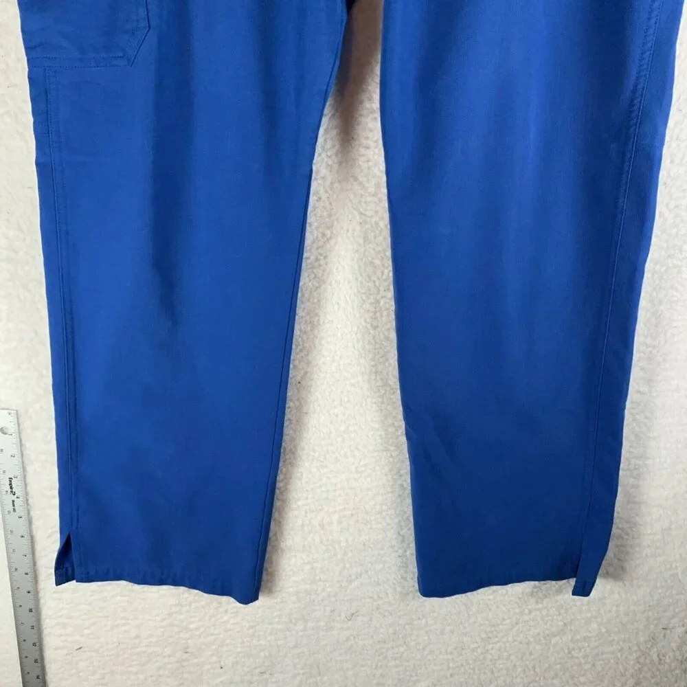 Figs Scrub Pants Men's Large Blue Polyester Stretch‎ Mid-Rise Straight Leg 9682